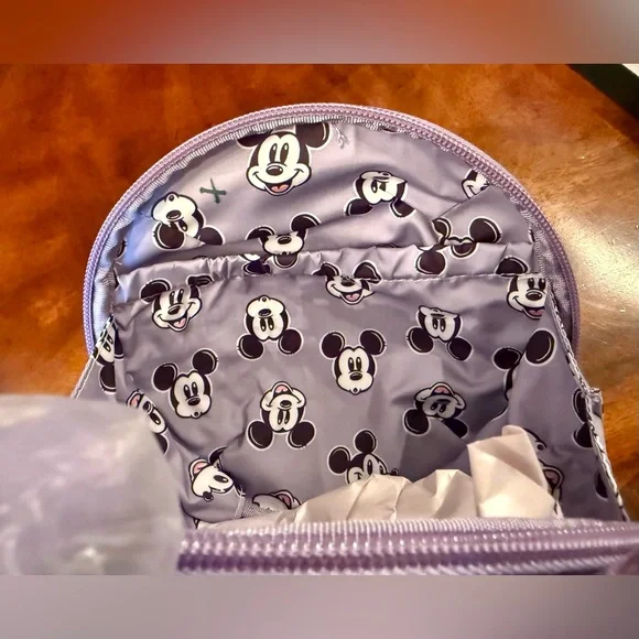 NWT Disney Parks Mickey Mouse Molded Head Purple Glitter Crossbody Bag - Picture 4 of 4